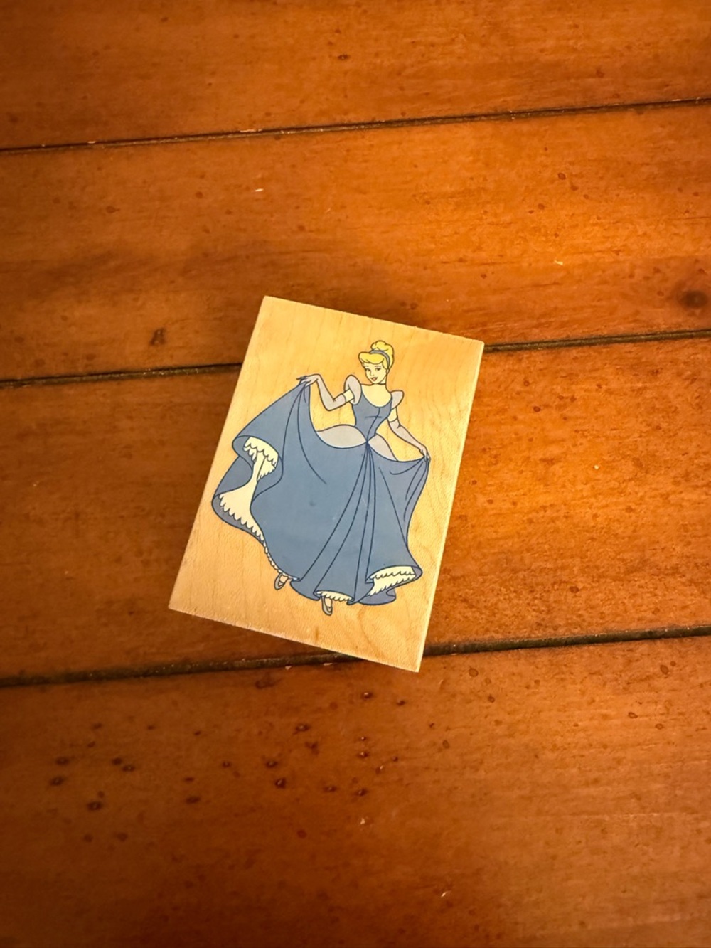 CINDERELLA PRINCESS DISNEY Cartoon Character ALL NIGHT MEDIA wood Rubber Stamp